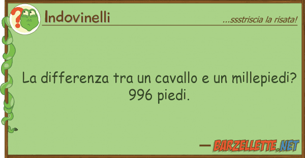 Indovinelli differenza cavallo millep