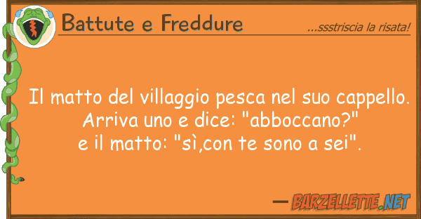 Battute e Freddure matto villaggio pesca cap