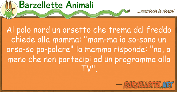 Barzellette Animali polo nord orsetto trema fr