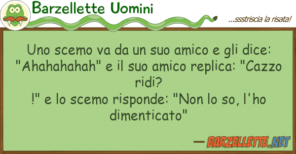Barzellette Uomini scemo va amico dice: