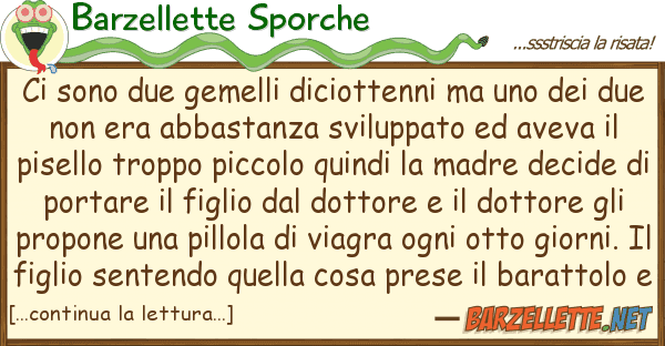 Barzellette Sporche sono due gemelli diciottenni d