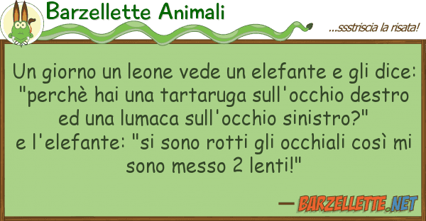 Barzellette Animali giorno leone vede elefante gl