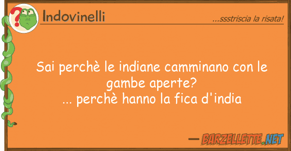 Indovinelli sai perchè indiane camminano