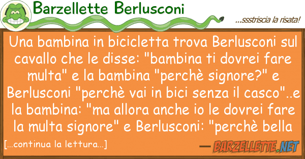 Barzellette Berlusconi bambina bicicletta trova berlusco