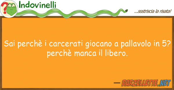 Indovinelli sai perchè carcerati giocano pallav