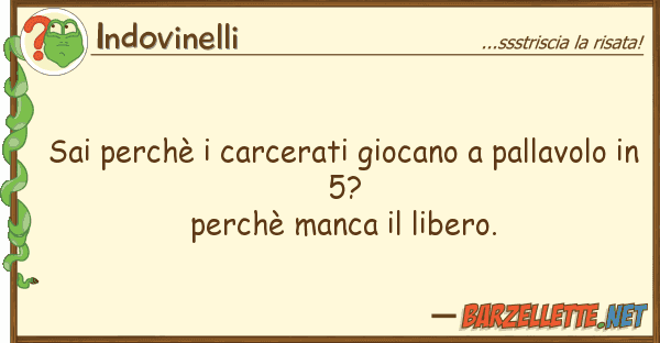 Indovinelli sai perchè carcerati giocano pallav