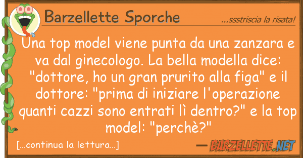 Barzellette Sporche top model viene punta zanzara