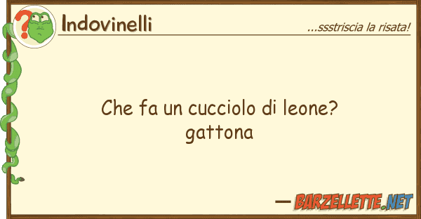 Indovinelli fa cucciolo leone? gattona