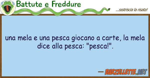 Battute e Freddure mela pesca giocano carte,