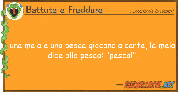 Battute e Freddure mela pesca giocano carte,