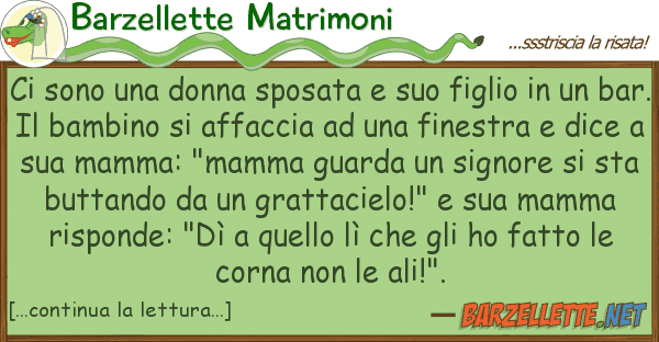 Barzellette Matrimoni sono donna sposata figlio