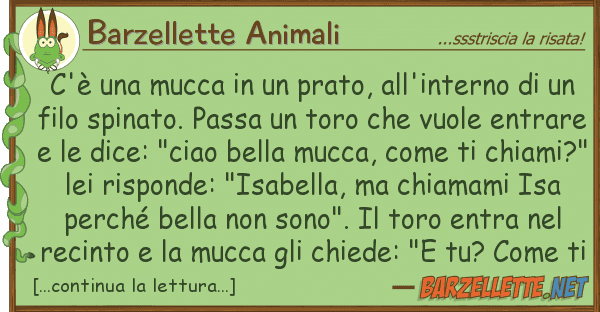 Barzellette Animali c'è mucca prato, all'interno