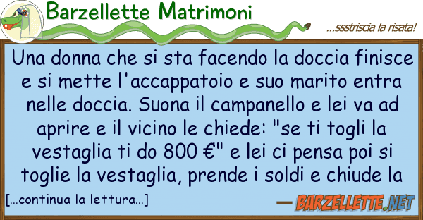 Barzellette Matrimoni donna sta facendo doccia f
