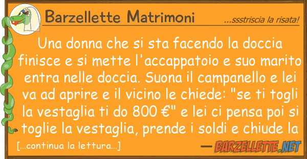Barzellette Matrimoni donna sta facendo doccia f