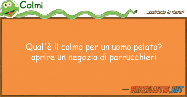 Colmi qual'è colmo uomo pelato? apr