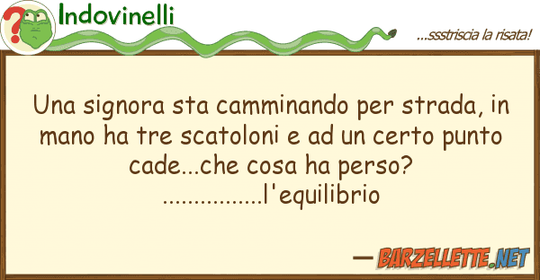 Indovinelli signora sta camminando strada,