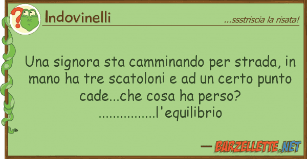 Indovinelli signora sta camminando strada,
