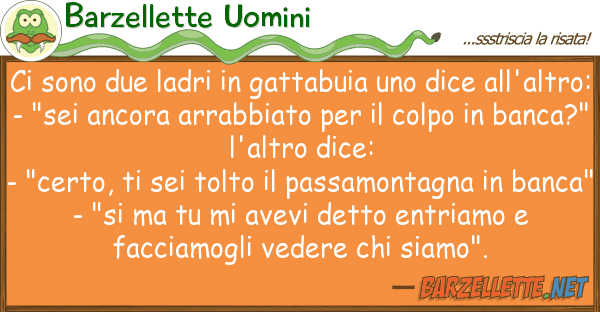 Barzellette Uomini sono due ladri gattabuia dice