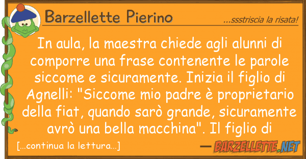 Barzellette Pierino aula, maestra chiede alunni d