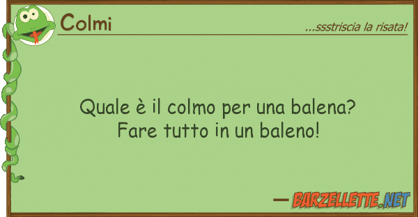 Colmi è colmo balena? fare t