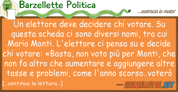 Barzellette Politica elettore deve decidere votare.
