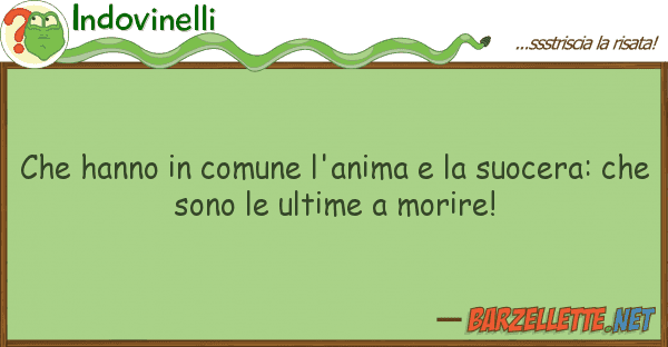 Indovinelli hanno comune l'anima suocera