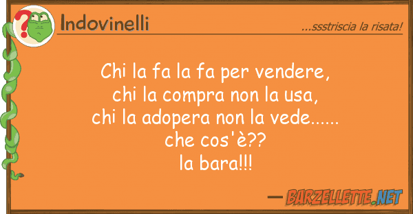 Indovinelli fa fa vendere,