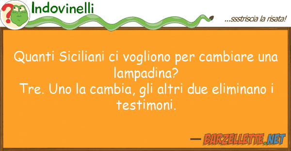 Indovinelli siciliani vogliono cambiar
