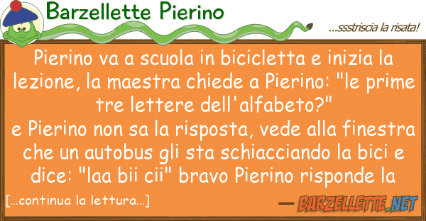 Barzellette Pierino pierino va scuola bicicletta iniz