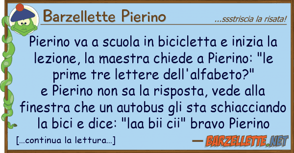 Barzellette Pierino pierino va scuola bicicletta iniz