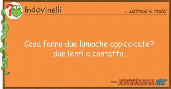 Indovinelli cosa fanno due lumache appiccicate? due