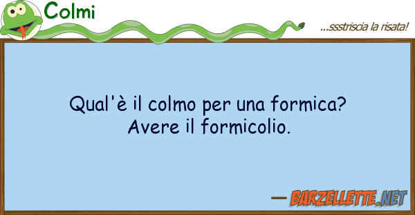 Colmi qual'è colmo formica? avere