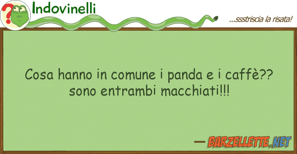 Indovinelli cosa hanno comune panda caffè?
