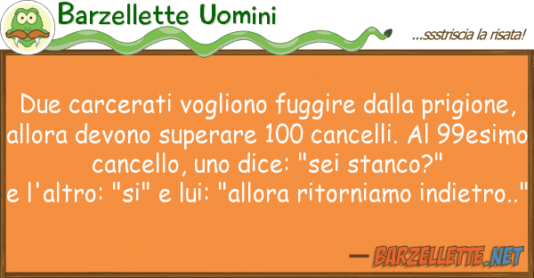 Barzellette Uomini due carcerati vogliono fuggire pri
