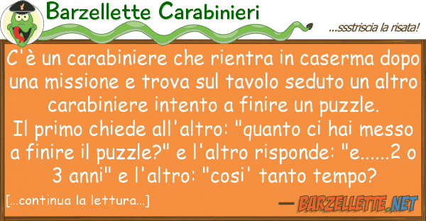 Barzellette Carabinieri c'è carabiniere rientra caser