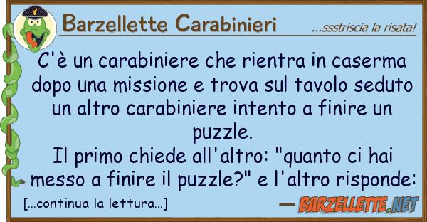 Barzellette Carabinieri c'è carabiniere rientra caser