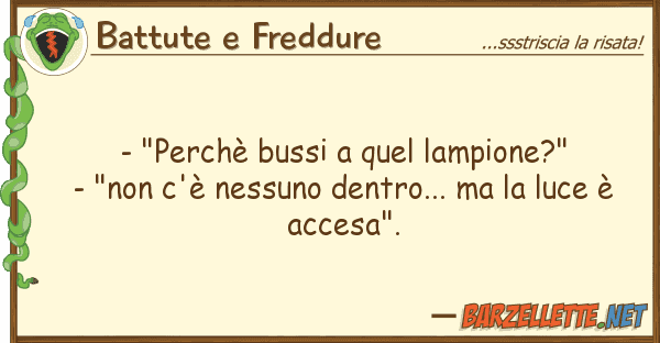 Battute e Freddure - "perchè bussi quel lampione?" - "n