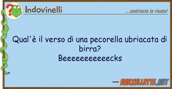 Indovinelli qual'è verso pecorella ubriac