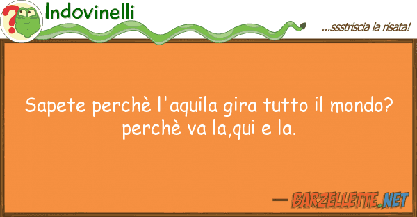 Indovinelli sapete perchè l'aquila gira mo