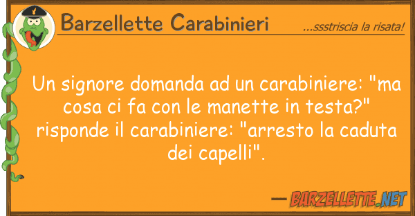 Barzellette Carabinieri signore domanda carabiniere: "m