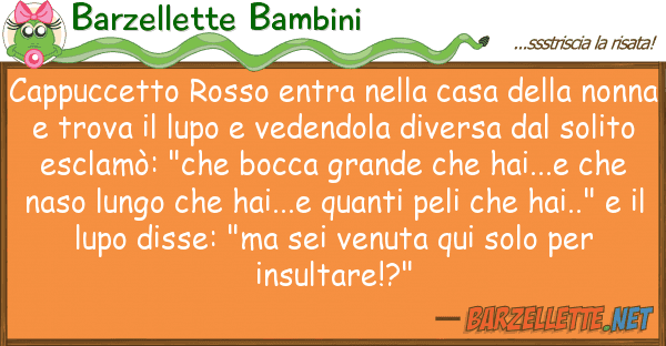 Barzellette Bambini cappuccetto rosso entra casa