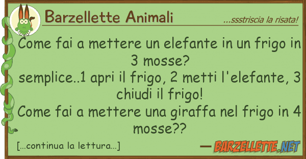 Barzellette Animali fai mettere elefante fri