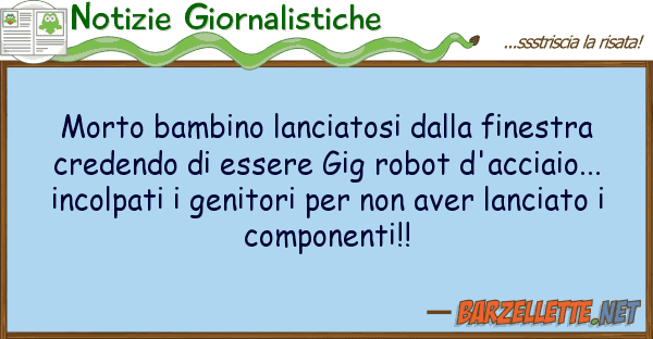 Notizie Giornalistiche morto bambino lanciatosi finestra