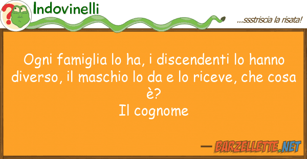 Indovinelli ogni famiglia ha, discendenti ha