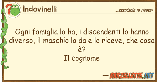 Indovinelli ogni famiglia ha, discendenti ha