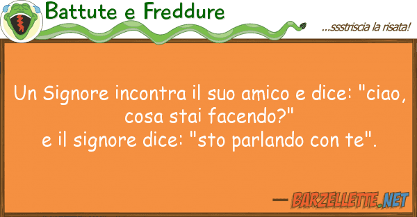 Battute e Freddure signore incontra amico dice: