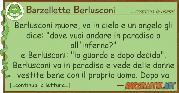 Barzellette Berlusconi berlusconi muore, va cielo angel