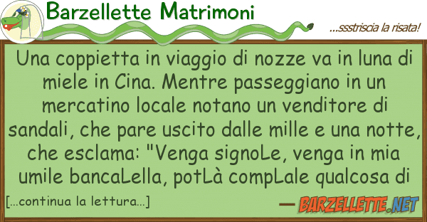 Barzellette Matrimoni coppietta viaggio nozze va
