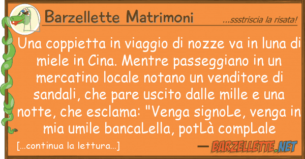 Barzellette Matrimoni coppietta viaggio nozze va