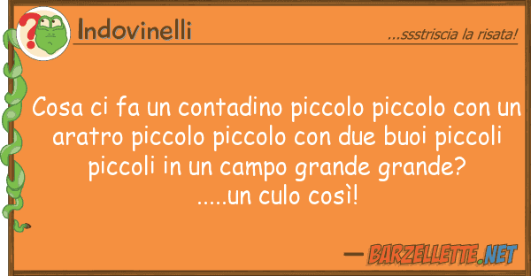 Indovinelli cosa fa contadino piccolo piccolo